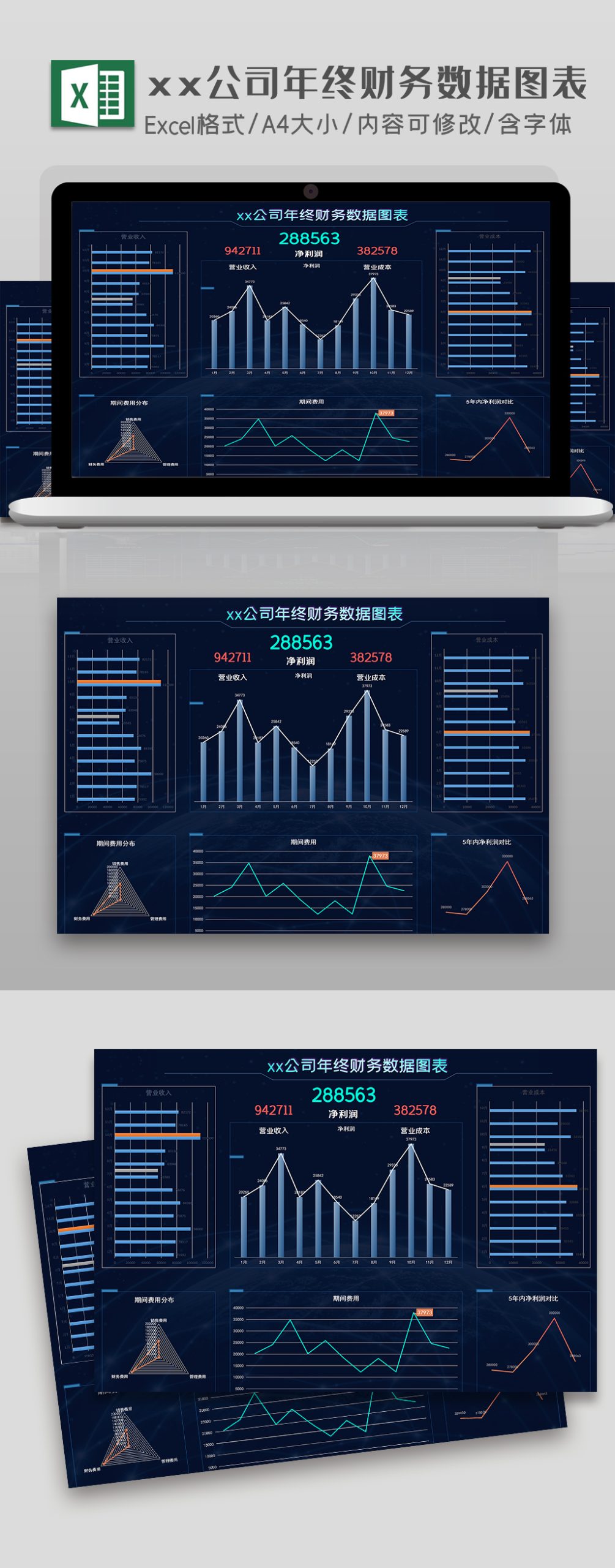 xx公司年终财务数据图表鱼见海科技-小程序源码-网站源码-免费源码鱼见海资源网-免费PHP网站源码模板,插件软件资源分享平台！