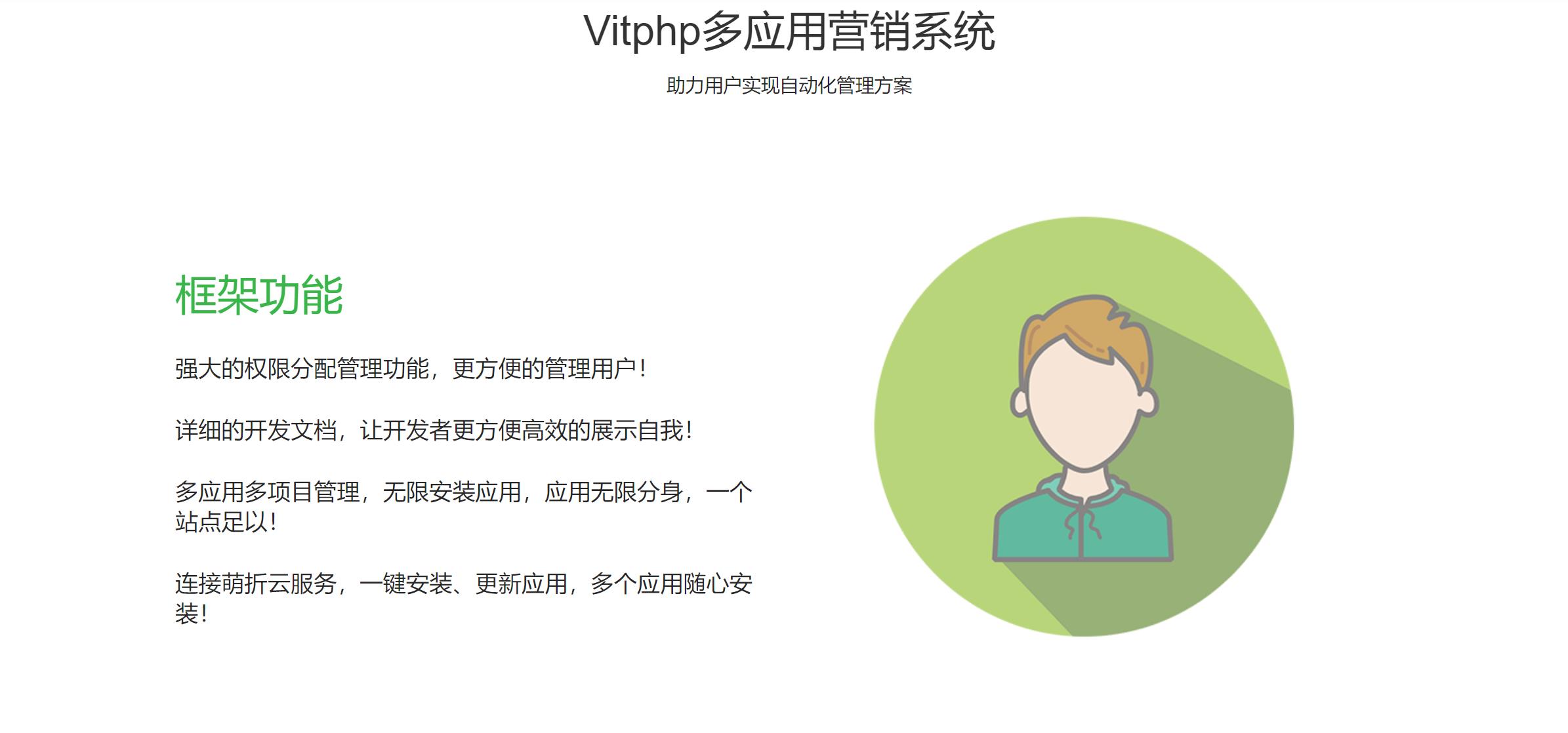 Vitphp – 免费开源的多应用Saas营销管理系统源码鱼见海科技-小程序源码-网站源码-免费源码鱼见海资源网-免费PHP网站源码模板,插件软件资源分享平台！
